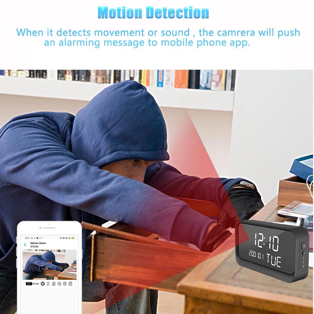 Mini 2MP HD IR Camcorder Battery Home Security IP Hidden Spy Desk Alarm Clock Camera Wifi